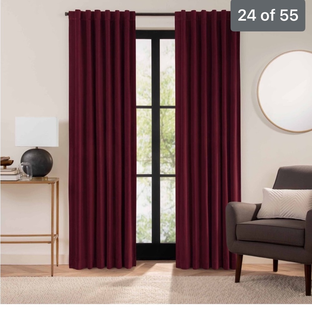 Cotton velvet curtain
